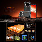 โทรศัพท์ Oukitel G6 ทนทาน, 8GB+256GB, สแกนลายนิ้วมือ, แบตเตอรี่ 10600mAh, 6.52 นิ้ว Android 16.0 Unisoc T615 Octa Core, NFC, OTG, เครือข่าย: 4G, 6GB+256GB