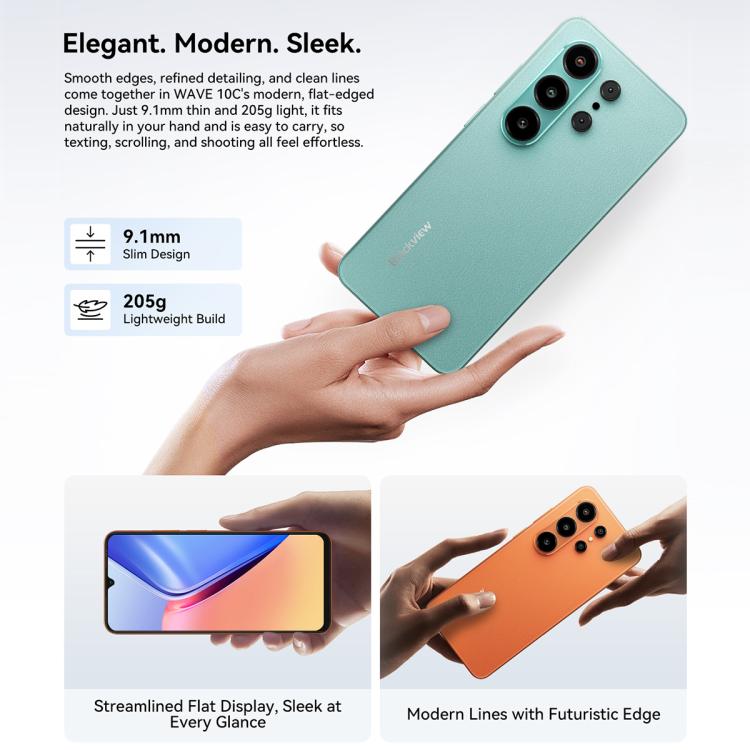 Blackview WAVE 10C, 4GB+128GB, 6.88 นิ้ว Android 16 Unisoc UMS312 / T310 Octa Core, เครือข่าย: 4G, OTG, WAVE 10C, 4GB+128GB