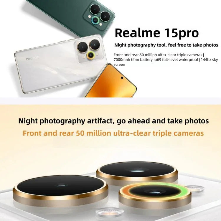 Realme 15 Pro, 16GB+512GB, 6.8 นิ้ว Realme UI 6.0 Android 15 Snapdragon 7 Gen 4 Octa Core, NFC, เครือข่าย: 5G, 16GB+512GB