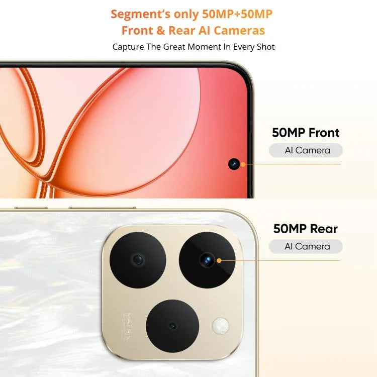 Realme 15T, 8GB+128GB, สแกนลายนิ้วมือบนหน้าจอ, 6.57 นิ้ว Realme UI 6.0 Android 15 MediaTek Dimensity 6400 Max Octa Core, NFC, เครือข่าย: 5G, 8GB+128GB