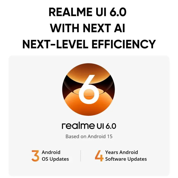 Realme 15T, 8GB+256GB, สแกนลายนิ้วมือบนหน้าจอ, 6.57 นิ้ว Realme UI 6.0 Android 15 MediaTek Dimensity 6400 Max Octa Core, NFC, เครือข่าย: 5G, 8GB+256GB