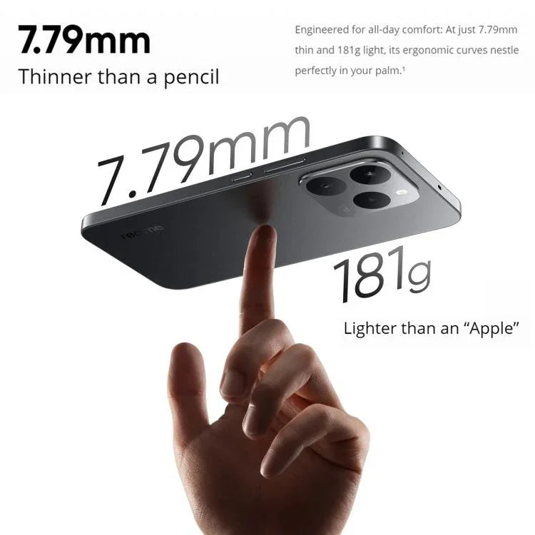 Realme 15T, 8GB+256GB, สแกนลายนิ้วมือบนหน้าจอ, 6.57 นิ้ว Realme UI 6.0 Android 15 MediaTek Dimensity 6400 Max Octa Core, NFC, เครือข่าย: 5G, 8GB+256GB