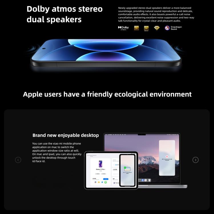 Xiaomi 17 Pro, 12GB+256GB, สแกนลายนิ้วมืออัลตราโซนิก 3D, จอ 6.3 นิ้ว Xiaomi HyperOS 3 Snapdragon 8 Elite Gen 5 Octa Core, NFC, เครือข่าย: 5G, 12GB+256GB