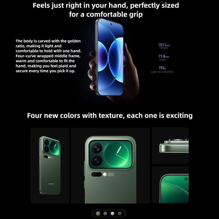 Xiaomi 17 Pro, 12GB+512GB, สแกนลายนิ้วมืออัลตราโซนิก 3D, จอ 6.3 นิ้ว Xiaomi HyperOS 3 Snapdragon 8 Elite Gen 5 Octa Core, NFC, เครือข่าย: 5G, 12GB+512GB