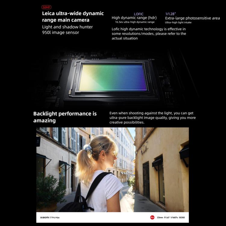 Xiaomi 17 Pro Max, 16GB+1TB, สแกนลายนิ้วมืออัลตราโซนิก 3D, จอ 6.9 นิ้ว + 2.9 นิ้ว Xiaomi HyperOS 3 Snapdragon 8 Elite Gen 5 Octa Core, NFC, เครือข่าย: 5G, 16GB+1TB