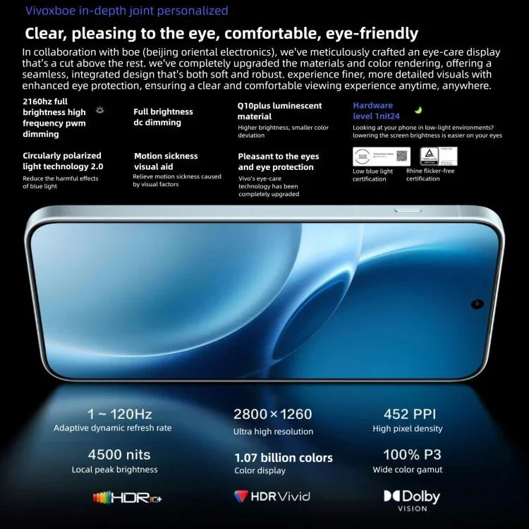 vivo X300 Pro, 12GB+256GB, จอ 6.78 นิ้ว OriginOS 6 Android 16 Dimensity 9500 Octa Core, OTG, NFC, เครือข่าย: 5G, 12GB+256GB