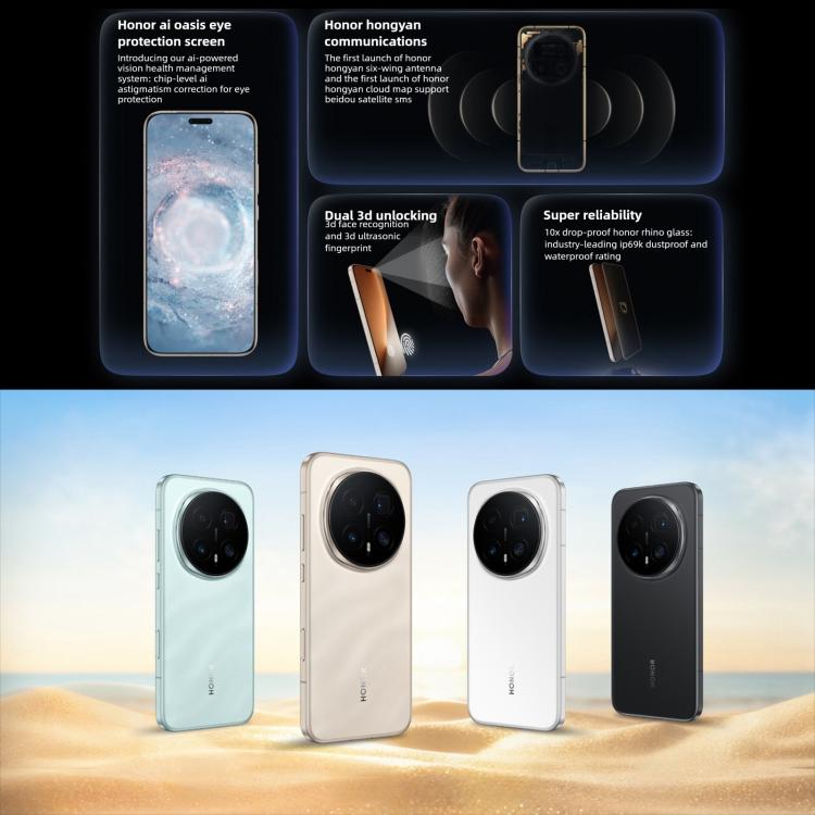 Honor Magic8 Pro, 12GB+256GB, สแกนลายนิ้วมือบนหน้าจอ, 6.71 นิ้ว MagicOS 10.0 / Android 16 Snapdragon 8 Elite Gen 5 Octa Core, เครือข่าย: 5G, NFC, OTG, 12GB+256GB