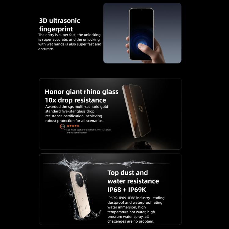 Honor Magic8 Pro, 12GB+512GB, สแกนลายนิ้วมือบนหน้าจอ, 6.71 นิ้ว MagicOS 10.0 / Android 16 Snapdragon 8 Elite Gen 5 Octa Core, เครือข่าย: 5G, NFC, OTG, 12GB+512GB