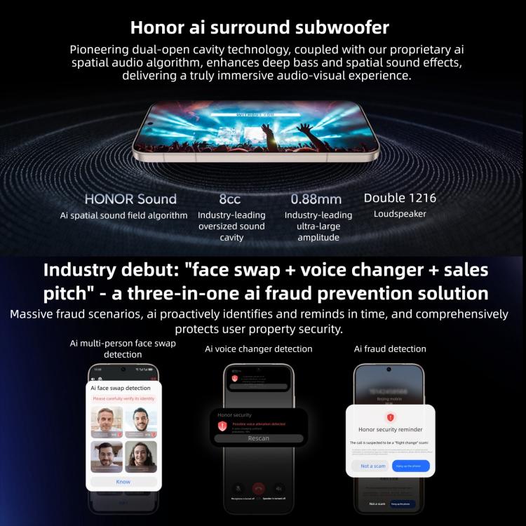 Honor Magic8 Pro, 12GB+512GB, สแกนลายนิ้วมือบนหน้าจอ, 6.71 นิ้ว MagicOS 10.0 / Android 16 Snapdragon 8 Elite Gen 5 Octa Core, เครือข่าย: 5G, NFC, OTG, 12GB+512GB