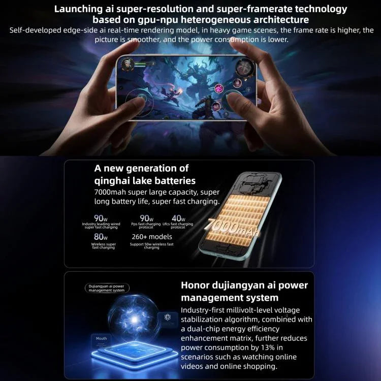 Honor Magic8 Pro, 16GB+512GB, สแกนลายนิ้วมือบนหน้าจอ, 6.71 นิ้ว MagicOS 10.0 / Android 16 Snapdragon 8 Elite Gen 5 Octa Core, เครือข่าย: 5G, NFC, OTG, 16GB+512GB