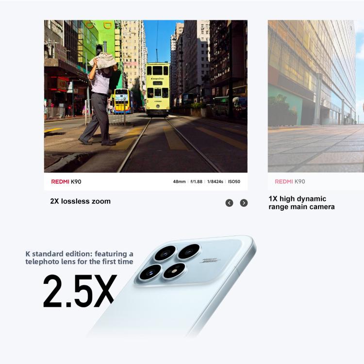 Xiaomi Redmi K90, 16GB+1TB, 6.59 นิ้ว Xiaomi HyperOS 3 Snapdragon 8 Elite Octa Core, NFC, เครือข่าย: 5G, 16GB+1TB