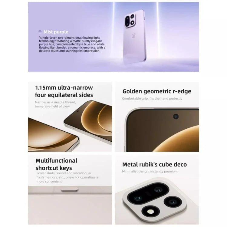 OnePlus 15, 16GB+512GB, สแกนลายนิ้วมือบนหน้าจอ, 6.78 นิ้ว ColorOS 16.0 Snapdragon 8 Elite Gen 5 Octa Core, NFC, เครือข่าย: 5G, 16GB+512GB