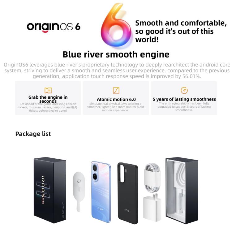 vivo iQOO Neo11, 12GB+256GB, สแกนใบหน้า / สแกนนิ้วบนหน้าจอ, 6.82 นิ้ว Android 16 OriginOS 6 Snapdragon 8 Elite Octa Core, OTG, NFC, เครือข่าย: 5G, iQOO Neo11, 12GB+256GB