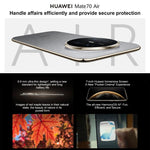 HUAWEI Mate 70 Air, 16GB+512GB, สแกนนิ้วข้างเครื่อง, 7 นิ้ว HarmonyOS 5.1 Kirin 9020B, NFC, OTG, ไม่รองรับ Google Play, 16GB+512GB