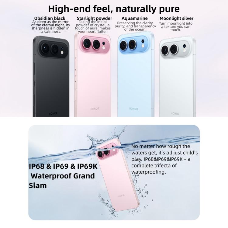 Honor 500, 12GB+256GB, สแกนลายนิ้วมือบนหน้าจอ, 6.55 นิ้ว MagicOS 10.0 / Android 16 Snapdragon 8s Gen 4 Octa Core, เครือข่าย: 5G, NFC, OTG, Honor 500, 12GB+256GB