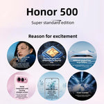 Honor 500, 16GB+512GB, สแกนลายนิ้วมือบนหน้าจอ, 6.55 นิ้ว MagicOS 10.0 / Android 16 Snapdragon 8s Gen 4 Octa Core, เครือข่าย: 5G, NFC, OTG, Honor 500, 16GB+512GB