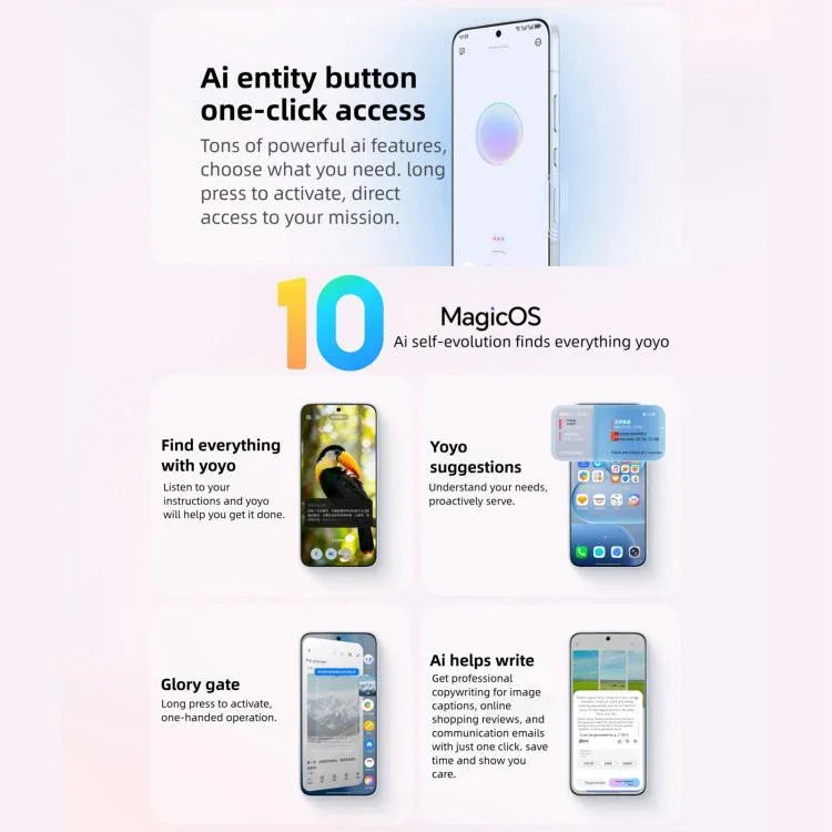 Honor 500, 16GB+512GB, สแกนลายนิ้วมือบนหน้าจอ, 6.55 นิ้ว MagicOS 10.0 / Android 16 Snapdragon 8s Gen 4 Octa Core, เครือข่าย: 5G, NFC, OTG, Honor 500, 16GB+512GB