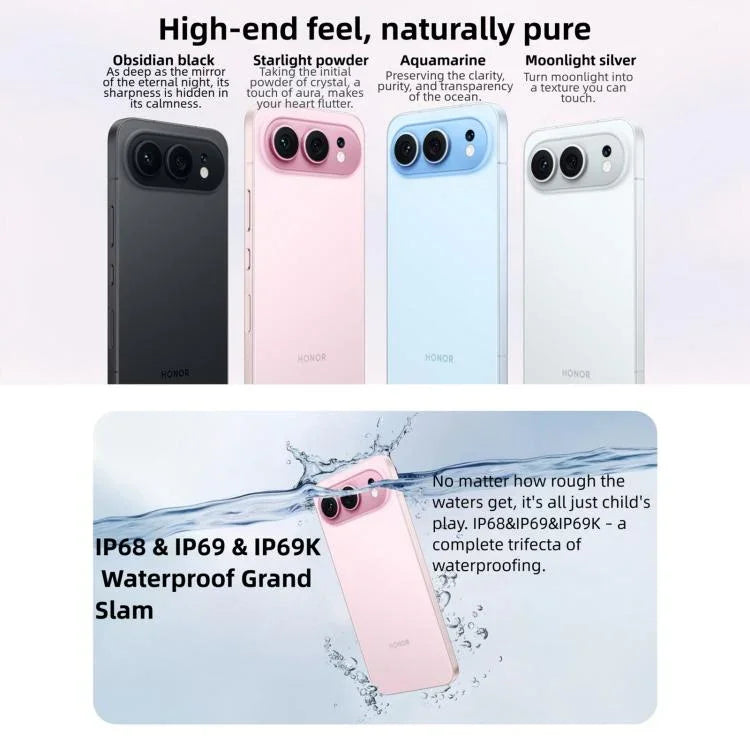 Honor 500, 16GB+512GB, สแกนลายนิ้วมือบนหน้าจอ, 6.55 นิ้ว MagicOS 10.0 / Android 16 Snapdragon 8s Gen 4 Octa Core, เครือข่าย: 5G, NFC, OTG, Honor 500, 16GB+512GB