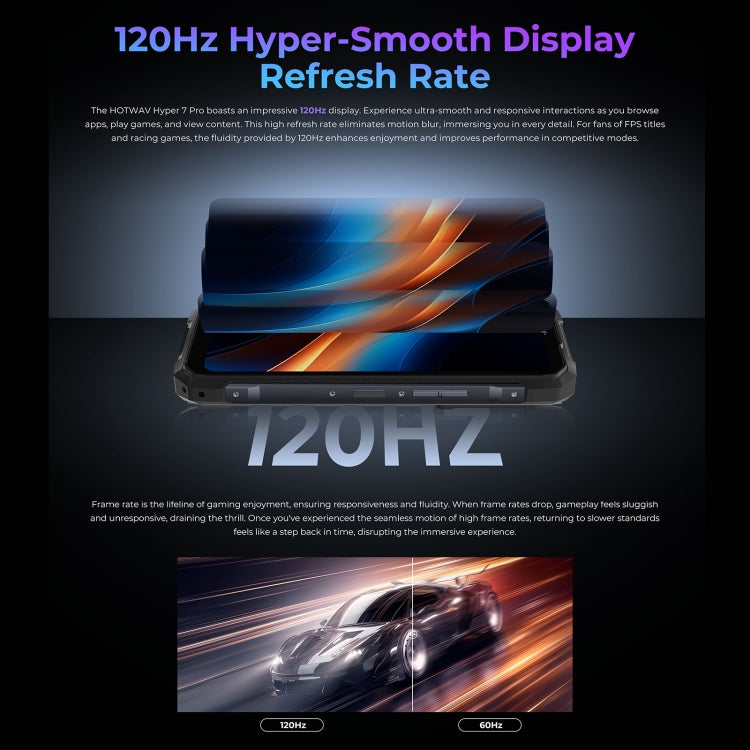 HOTWAV Hyper 7 Pro โทรศัพท์กันกระแทก, 16GB+256GB, แบตเตอรี่ 10800mAh, 6.6 นิ้ว Android 14 MediaTek Dimensity 7050 5G, เครือข่าย: 5G, OTG, NFC