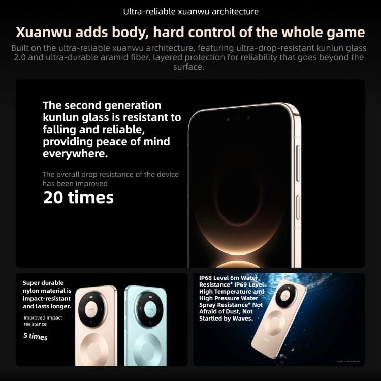 HUAWEI Mate 80 Pro, 12GB+512GB, สแกนลายนิ้วมือด้านข้าง, 6.75 นิ้ว HarmonyOS 6.0 Kirin 9030, NFC, OTG, ไม่รองรับ Google Play, 12GB+512GB