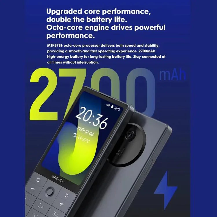 DUOQIN F25 โทรศัพท์สมาร์ทคีย์แพดสำหรับผู้สูงอายุ, 6GB+128GB, 3.54 นิ้ว Android 14 MTK8786 Octa-Core, เครือข่าย: 4G