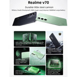 Realme V70, 6GB+128GB, หน้าจอ 6.67 นิ้ว Realme UI 6.0 Android 15 Dimensity 6300 5G Octa Core, เครือข่าย: 5G, 6GB+128GB