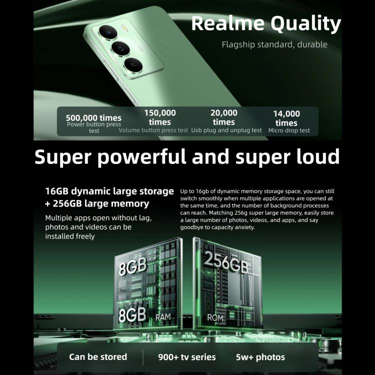 Realme V70, 6GB+128GB, หน้าจอ 6.67 นิ้ว Realme UI 6.0 Android 15 Dimensity 6300 5G Octa Core, เครือข่าย: 5G, 6GB+128GB