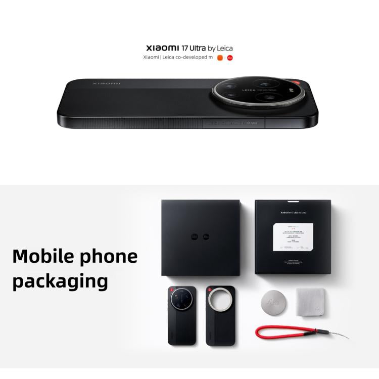 Xiaomi 17 Ultra โดย Leica, 16GB+1TB, สแกนลายนิ้วมืออัลตราโซนิก 3D, 6.9 นิ้ว Xiaomi HyperOS 3 Snapdragon 8 Elite Gen 5 Octa Core, NFC, เครือข่าย: 5G, โดย Leica, 16GB+1TB