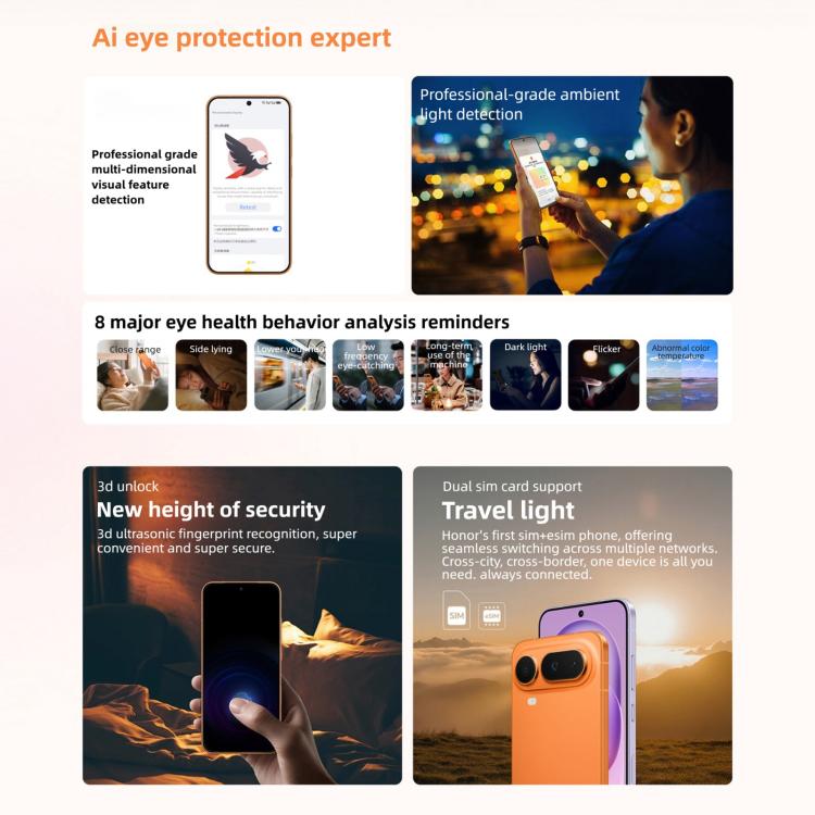Honor Magic8 Pro Air, 12GB+512GB, สแกนลายนิ้วมือบนหน้าจอ, 6.31 นิ้ว MagicOS 10.0 / Android 16 Dimensity 9500 Octa Core, เครือข่าย: 5G, NFC, OTG, 12GB+512GB