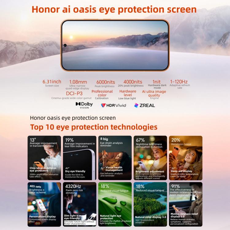 Honor Magic8 Pro Air, 16GB+1TB, สแกนลายนิ้วมือบนหน้าจอ, 6.31 นิ้ว MagicOS 10.0 / Android 16 Dimensity 9500 Octa Core, เครือข่าย: 5G, NFC, OTG, 16GB+1TB
