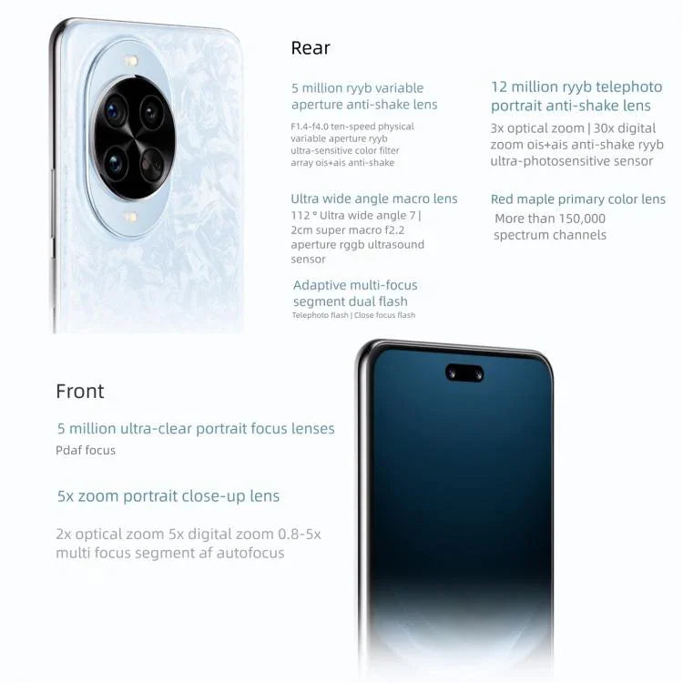 Huawei nova 14 Pro, 12GB+512GB, สแกนนิ้วมือด้านข้าง, 6.78 นิ้ว HarmonyOS 5.0, NFC, OTG, ไม่รองรับ Google Play, 12GB+512GB, nova 14 Pro, 12GB+512GB