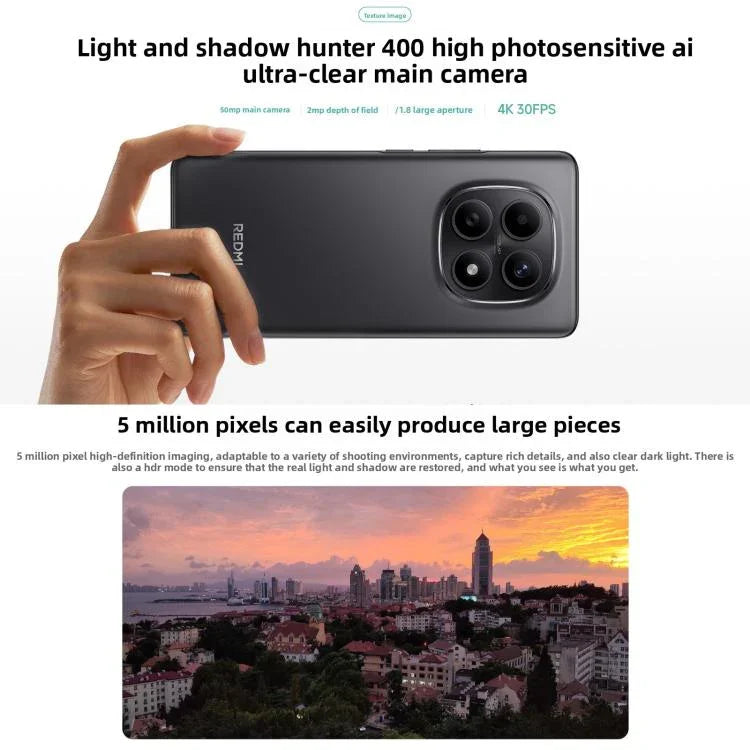 Xiaomi Redmi Note 15 5G, 8GB+128GB, 6.77 นิ้ว Xiaomi HyperOS 2 Snapdragon 6 Gen 3 Octa Core, เครือข่าย: 5G, 8GB+128GB