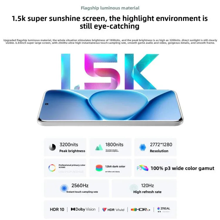 Xiaomi Redmi Note 15 Pro+ 5G, 12GB+512GB, 6.83 นิ้ว Xiaomi HyperOS 2 Snapdragon 7s Gen 4 Octa Core, เครือข่าย: 5G, NFC, 12GB+512GB