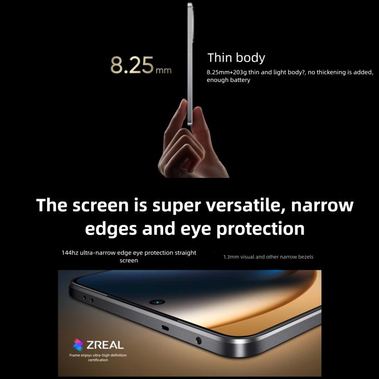 Realme GT7, 12GB+256GB, 6.8 นิ้ว Android 15 / Realme UI 6.0 MediaTek Dimensity 9400+ Octa Core, NFC, เครือข่าย: 5G, รองรับ Google Play, 12GB+512GB