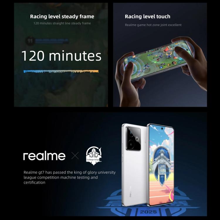 Realme GT7, 12GB+256GB, 6.8 นิ้ว Android 15 / Realme UI 6.0 MediaTek Dimensity 9400+ Octa Core, NFC, เครือข่าย: 5G, รองรับ Google Play, 12GB+512GB