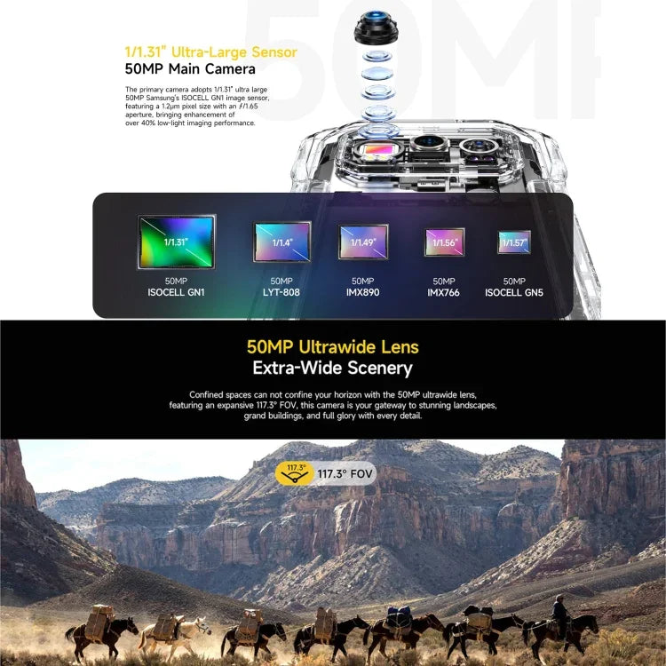 Ulefone Armor 27 Pro โทรศัพท์กันกระแทก, 12GB+256GB, กล้องมองเห็นในที่มืด, แบตเตอรี่ 10600mAh, 6.78 นิ้ว Android 14 MediaTek Dimensity 6300 Octa Core, เครือข่าย: 5G, NFC, Armor 27 Pro