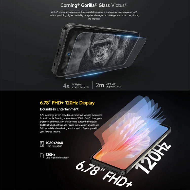 Ulefone Armor 25T โทรศัพท์กันกระแทก, 6GB+256GB, กล้องถ่ายภาพความร้อน, 6.78 นิ้ว Android 14 MediaTek Helio G99 Octa Core, เครือข่าย: 4G, NFC, OTG, Armor 25T