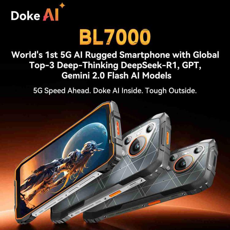 โทรศัพท์ Blackview BL7000 ทนทาน, 8GB+256GB, หน้าจอ 6.78 นิ้ว Android 15 MediaTek Dimensity 6300 Octa Core, เครือข่าย: 5G, NFC, OTG, 8GB+256GB