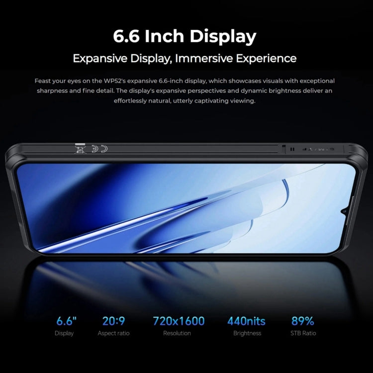 Oukitel WP52 5G โทรศัพท์กันกระแทก, 4GB+256GB, 6.6 นิ้ว Android 14.0 MediaTek Dimensity 6100+ Octa-core 3.0GHz, NFC, OTG, เครือข่าย: 5G, WP52