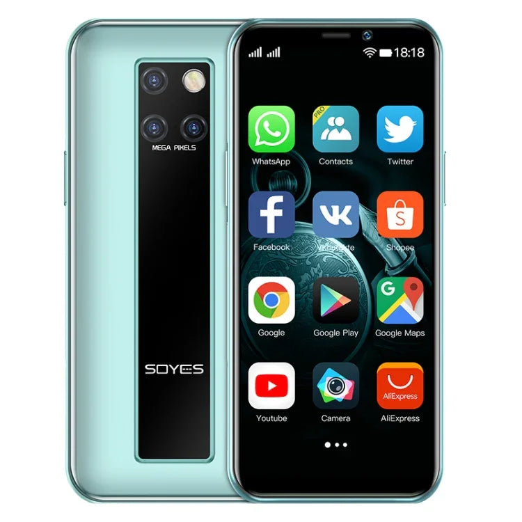 สแกนใบหน้า, โทรศัพท์ Android 9.0 ขนาด 3.46 นิ้ว MTK6739CW Quad Core สูงสุด 1.28GHz, ซิมคู่, บลูทูธ, WiFi, GPS, เครือข่าย: 4G, 3GB+64GB