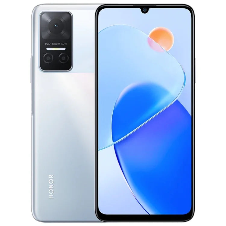 กล้องหลังสามตัว, สแกนลายนิ้วมือด้านข้าง, แบตเตอรี่ 5000mAh, หน้าจอ 6.74 นิ้ว Magic UI 5.0 (Android 11) MediaTek Dimensity 700 Octa Core สูงสุด 2.2GHz, เครือข่าย: 5G, OTG, ไม่รองรับ Google Play, 8GB+128GB