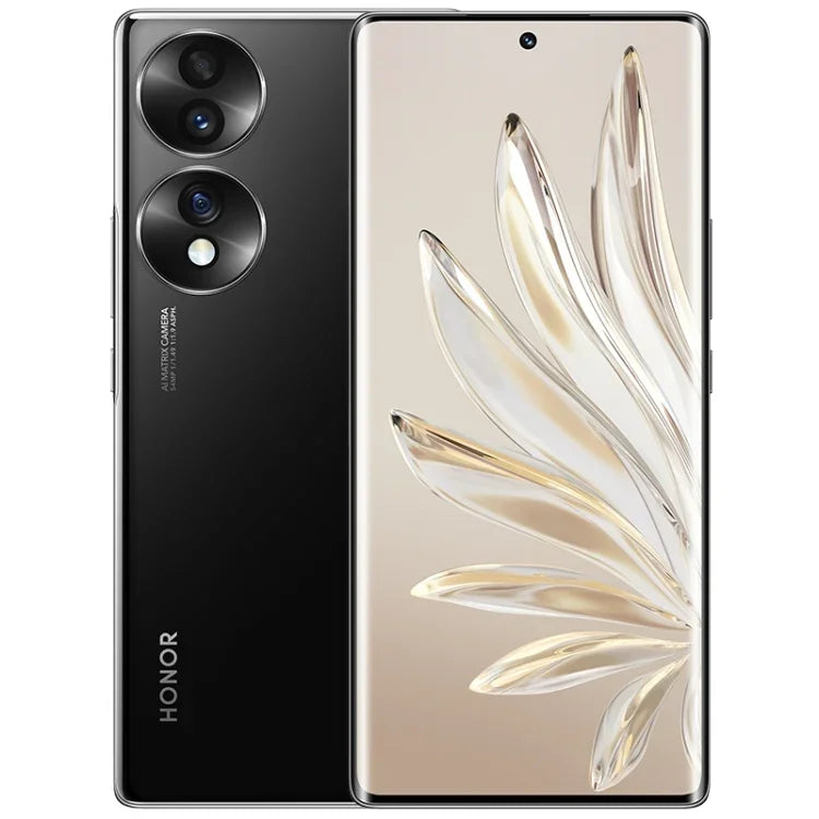 กล้องหลังสามตัว, สแกนลายนิ้วมือบนหน้าจอ, 6.67 นิ้ว Magic UI 6.1 Qualcomm Snapdragon 778G Plus Octa Core สูงสุด 2.5GHz, เครือข่าย: 5G, OTG, NFC, ไม่รองรับ Google Play, Honor 70 5G 12GB+512GB