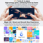 กล้องหลังสามตัว, สแกนลายนิ้วมือบนหน้าจอ, 6.78 นิ้ว Magic UI 6.1 Dimensity 9000 Octa Core สูงสุด 3.05GHz, เครือข่าย: 5G, OTG, NFC, ไม่รองรับ Google Play, Honor 70 Pro+ 5G 8GB+256GB