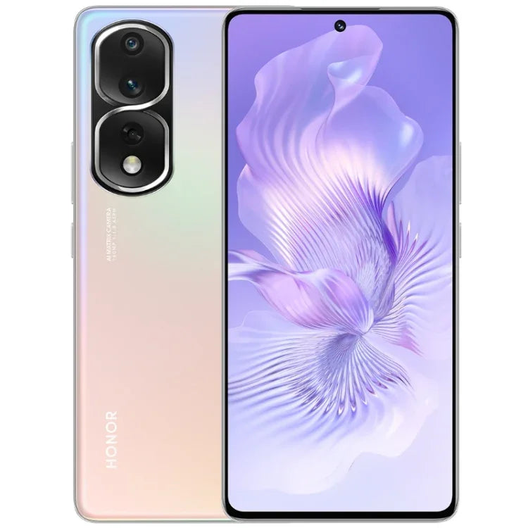 กล้องหลังสามตัว, สแกนลายนิ้วมือบนหน้าจอ, หน้าจอ 6.67 นิ้ว Magic UI 7.0 Qualcomm Snapdragon 8+ Gen1 Octa Core ความเร็วสูงสุด 3.0GHz, เครือข่าย: 5G, OTG, NFC, ไม่รองรับ Google Play, Honor 80 Pro Flat 5G, 12GB+256GB