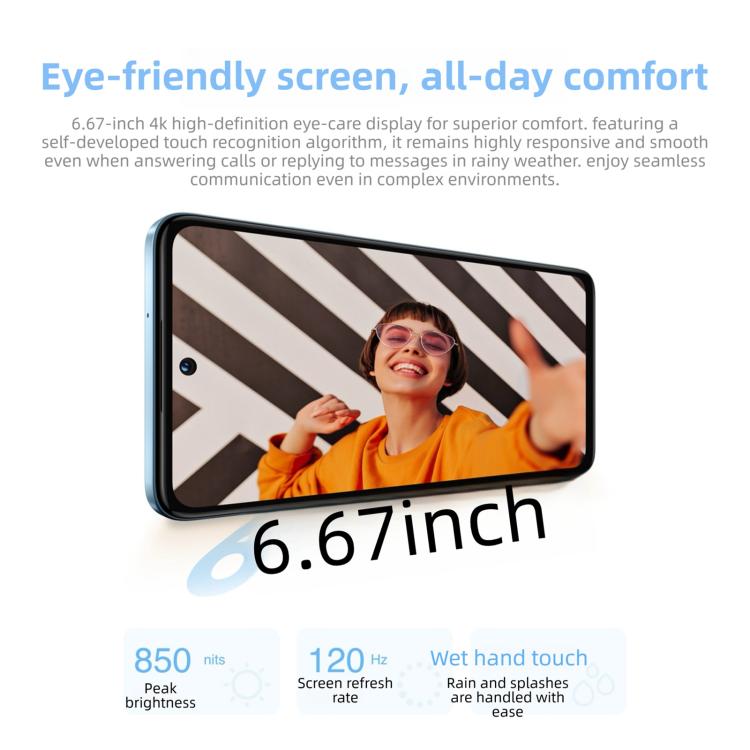 HUAWEI Enjoy 90, 8GB+128GB, สแกนลายนิ้วมือด้านข้าง, 6.67 นิ้ว HarmonyOS 6.0 Kirin 8000A, OTG, ไม่รองรับ Google Play, 8GB+128GB