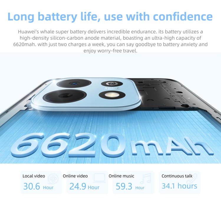 HUAWEI Enjoy 90 Plus, 8GB+256GB, สแกนลายนิ้วมือด้านข้าง, 6.67 นิ้ว HarmonyOS 6.0 Kirin 8000, OTG, ไม่รองรับ Google Play, 8GB+256GB