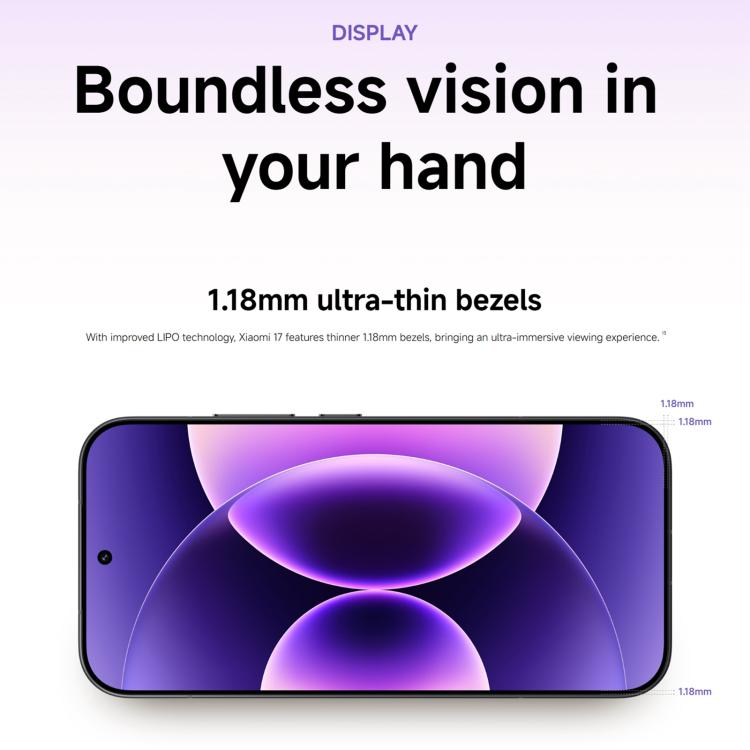 Xiaomi 17 Global, 12GB+256GB, สแกนลายนิ้วมืออัลตราโซนิก, 6.3 นิ้ว Xiaomi HyperOS 3 Snapdragon 8 Elite Gen 5 Octa Core, NFC, เครือข่าย: 5G, 12GB+256GB