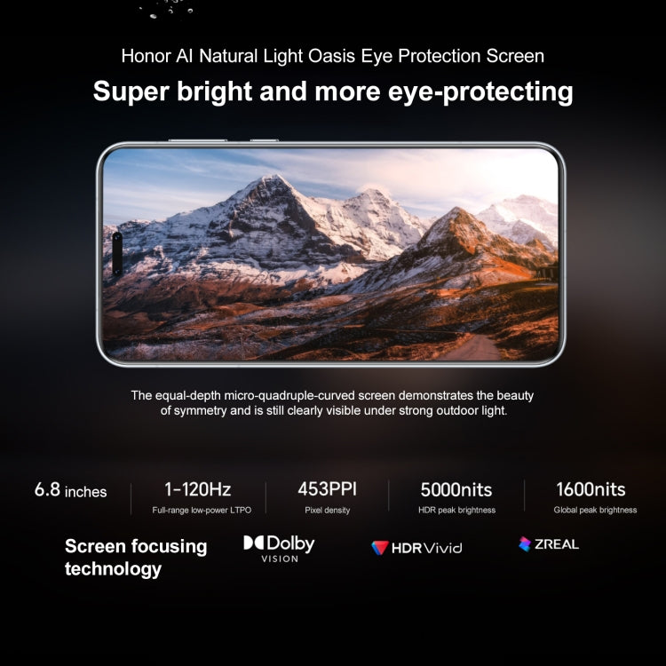 Honor Magic7 Pro, 16GB+512GB, สแกนนิ้วบนหน้าจอ, หน้าจอ 6.8 นิ้ว MagicOS 9.0 / Android 15 Snapdragon 8 Elite 3nm Octa Core, เครือข่าย: 5G, NFC, OTG, ไม่รองรับ Google Play, 16GB+512GB