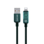 WK WDC-180 สายชาร์จข้อมูล USB เป็น 8 Pin ความเร็วสูง 6A ซีรีส์ Pioneer แบบใส, ความยาว: 1m, USB เป็น 8 Pin