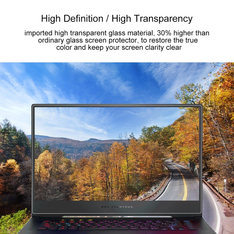 ฟิล์มกระจกนิรภัยป้องกันหน้าจอ HD สำหรับ ASUS ROG Zephyrus M GU502 15.6 นิ้ว, สำหรับ ASUS ROG Zephyrus M 15.6 นิ้ว